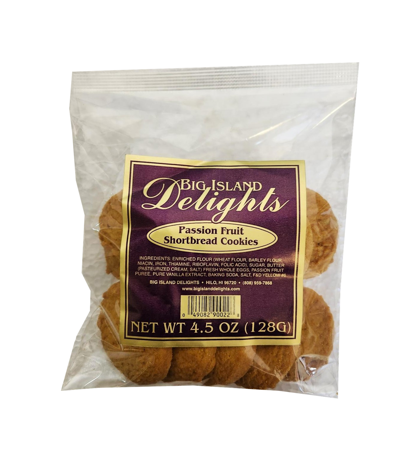 Big Island Delights Cookies - Passion Fruit Shortbread Cookies 4.5oz.