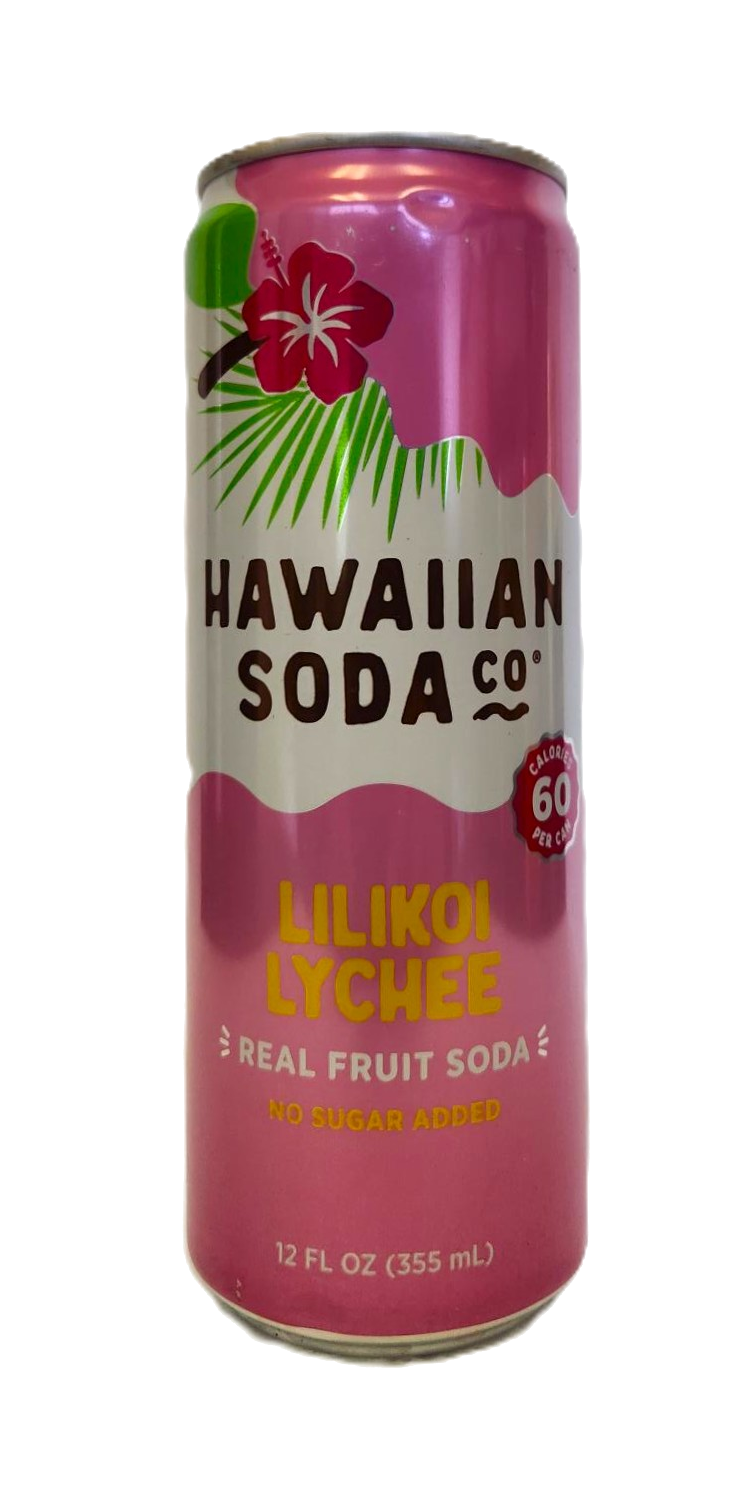 Hawaiian Soda Co. Sparkling Soda 12oz. - Lilikoi Lychee