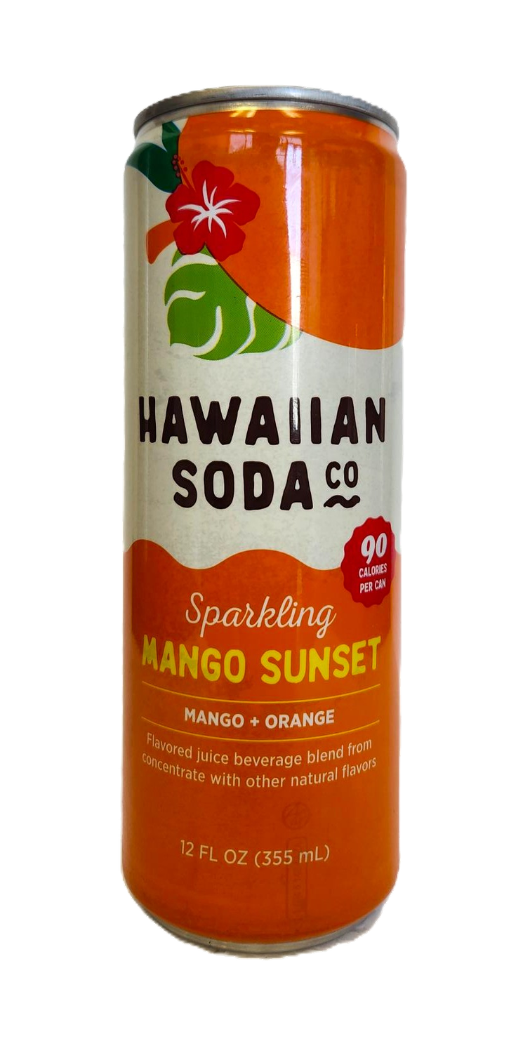 Hawaiian Soda Co. Sparkling Soda 12oz. - Mango Sunset