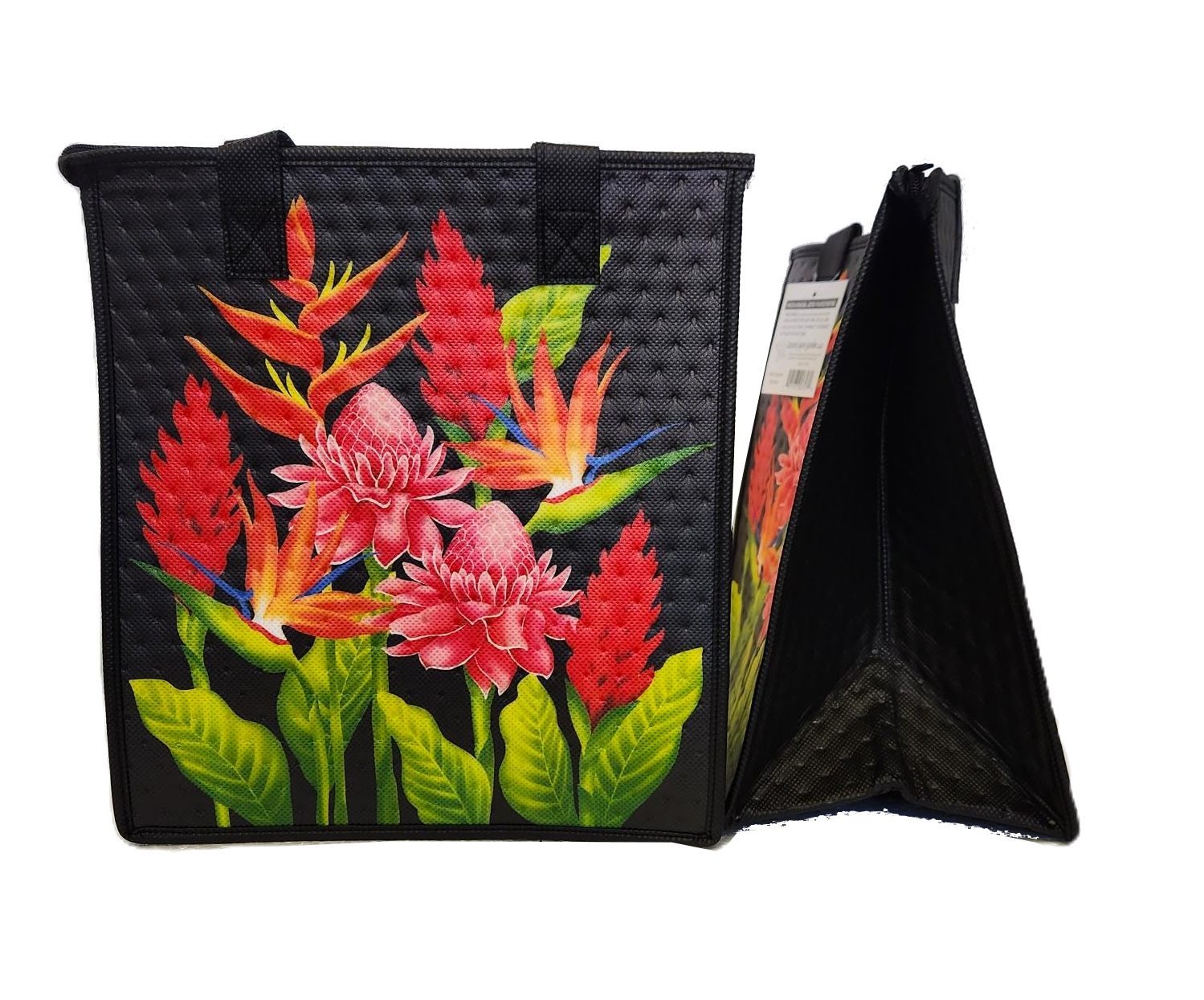 Tropical Paper Garden - Insulated Medium Bag - ISLAND ELEGANCE BLACK MED MED