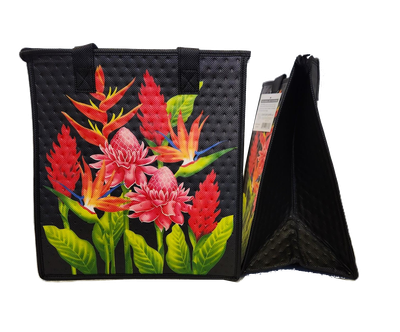 Tropical Paper Garden - Insulated Medium Bag - ISLAND ELEGANCE BLACK MED MED