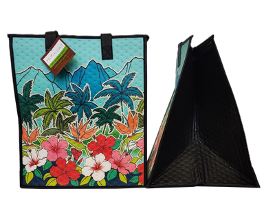Tropical Paper Garden - Insulated Large Bag - HIBISCUS HORIZON AQUA LRG