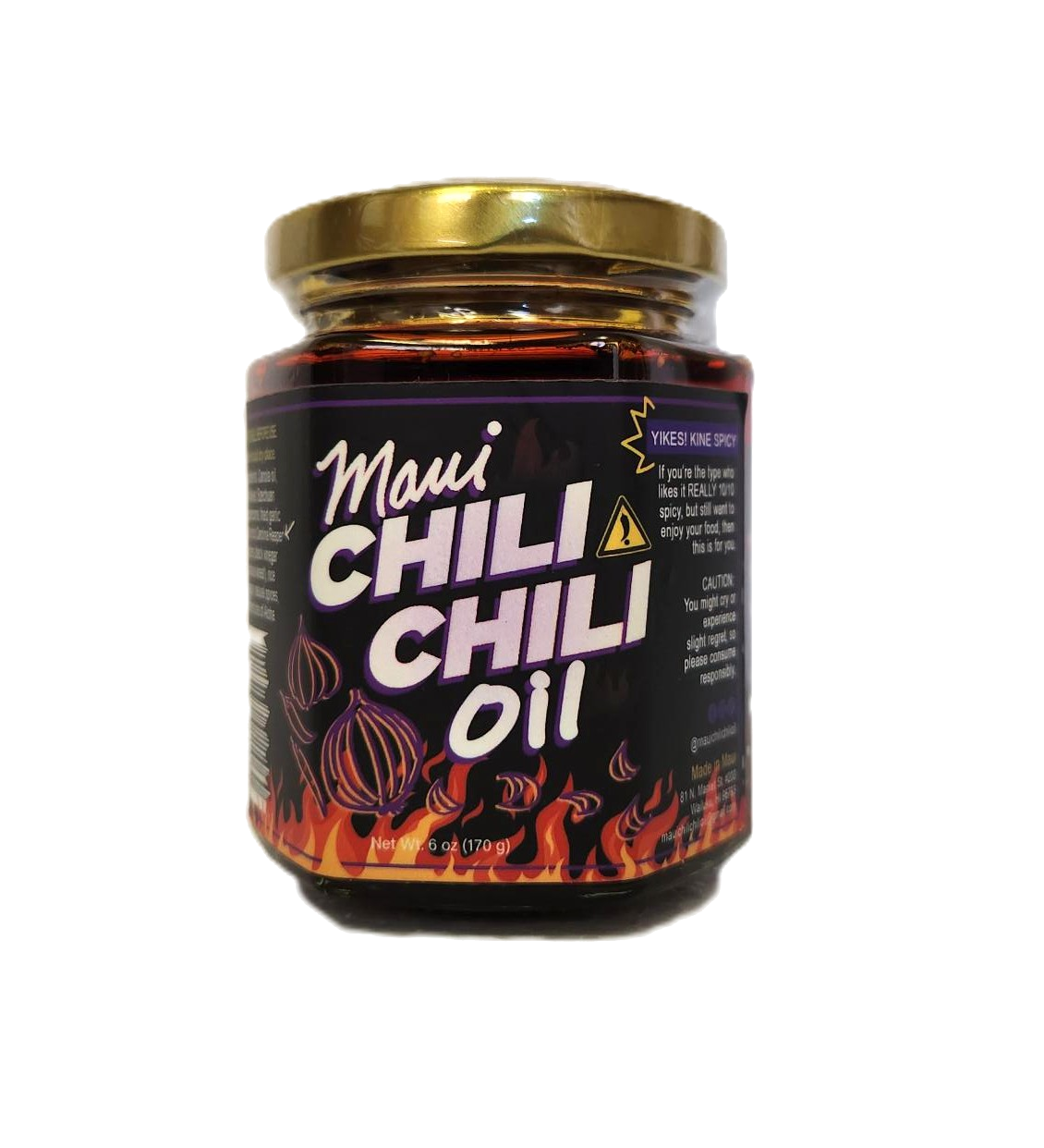 Maui Chili Chili Oil 6oz. - Yikes! Kine Spicy Chili Oil