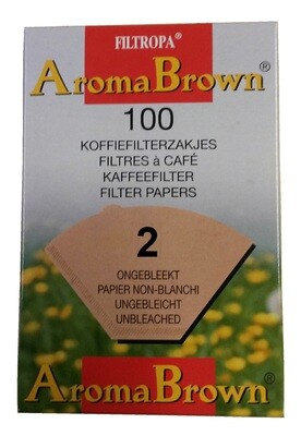 Filtropa Natural Brown Filters #2, 100 count box, 30 box CASE