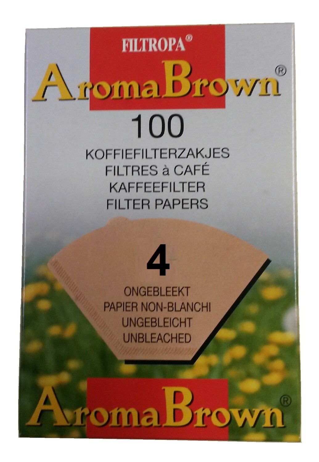 Filtropa Natural Brown Filters #4, 100 count box, 30 box CASE