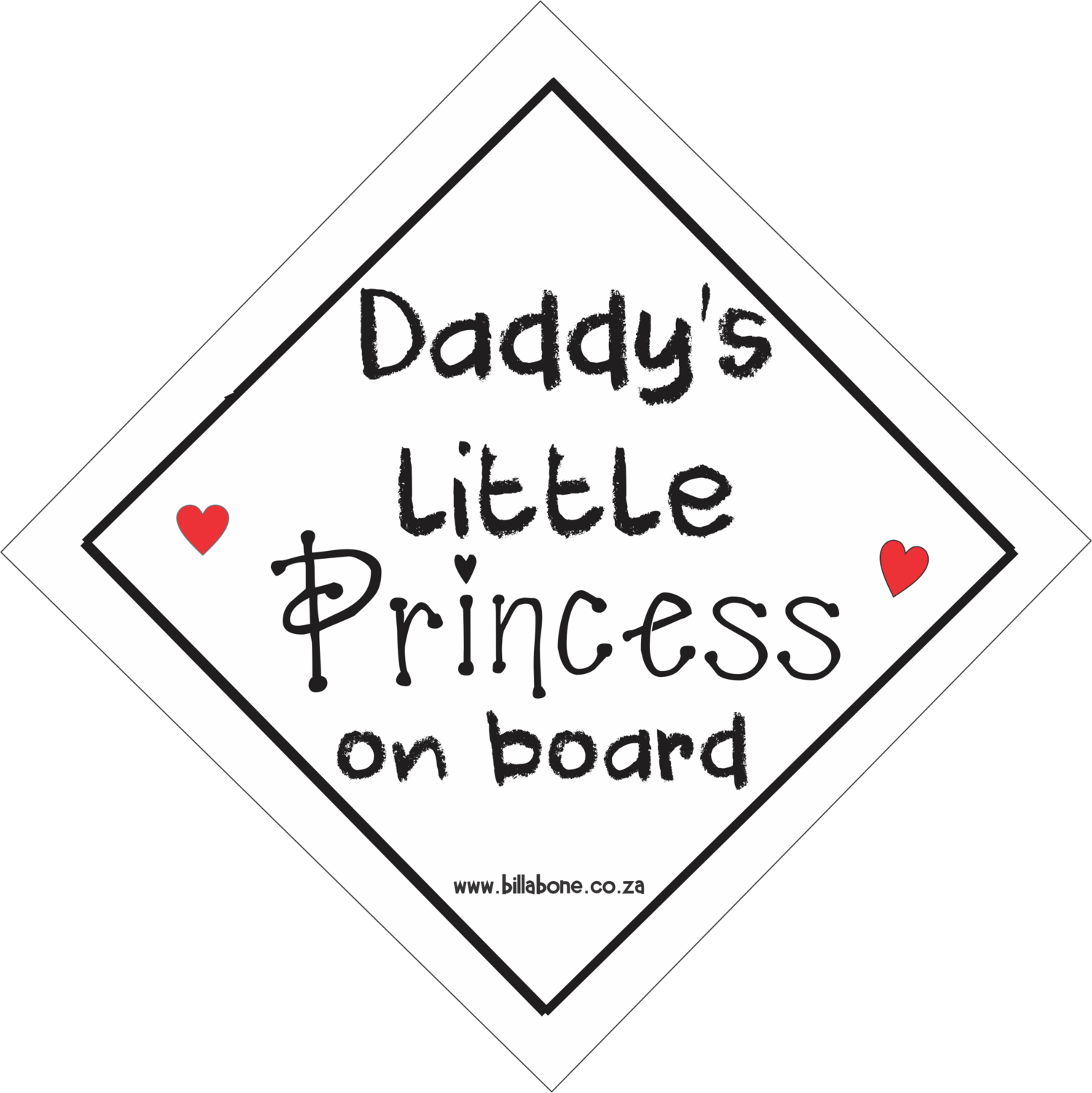 Daddy's Little Princess On Board Car Sign or Sticker