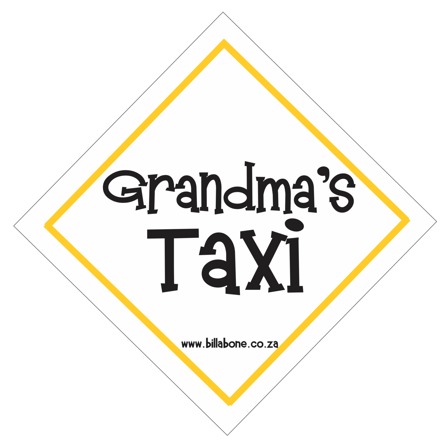 Grandma's Taxi Car Sign or Sticker