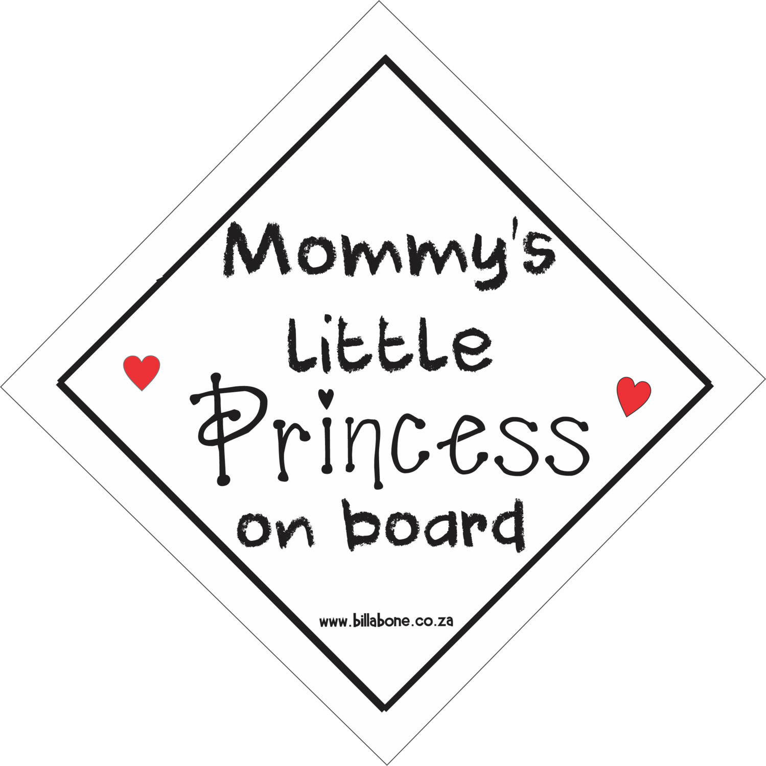 Mommy's Little Princess On Board Car Sign or Sticker