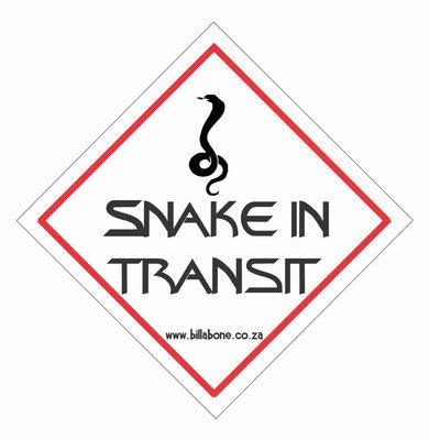 Snake in transit Car Sign or Sticker