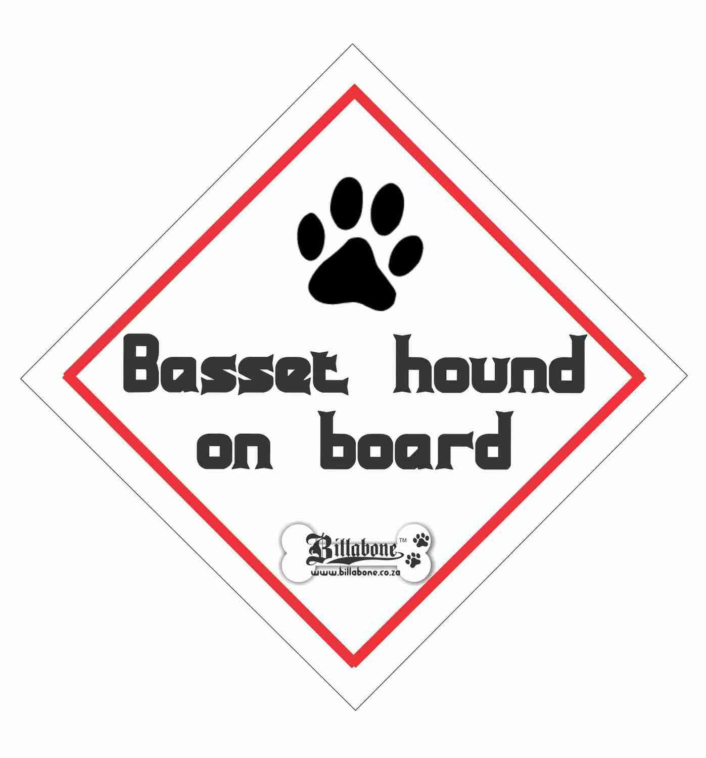 Basset Hound Car On Board Sign or Decal