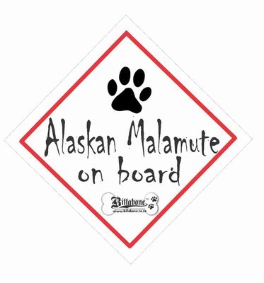 Alaskan Malamute Car On Board Sign or Sticker