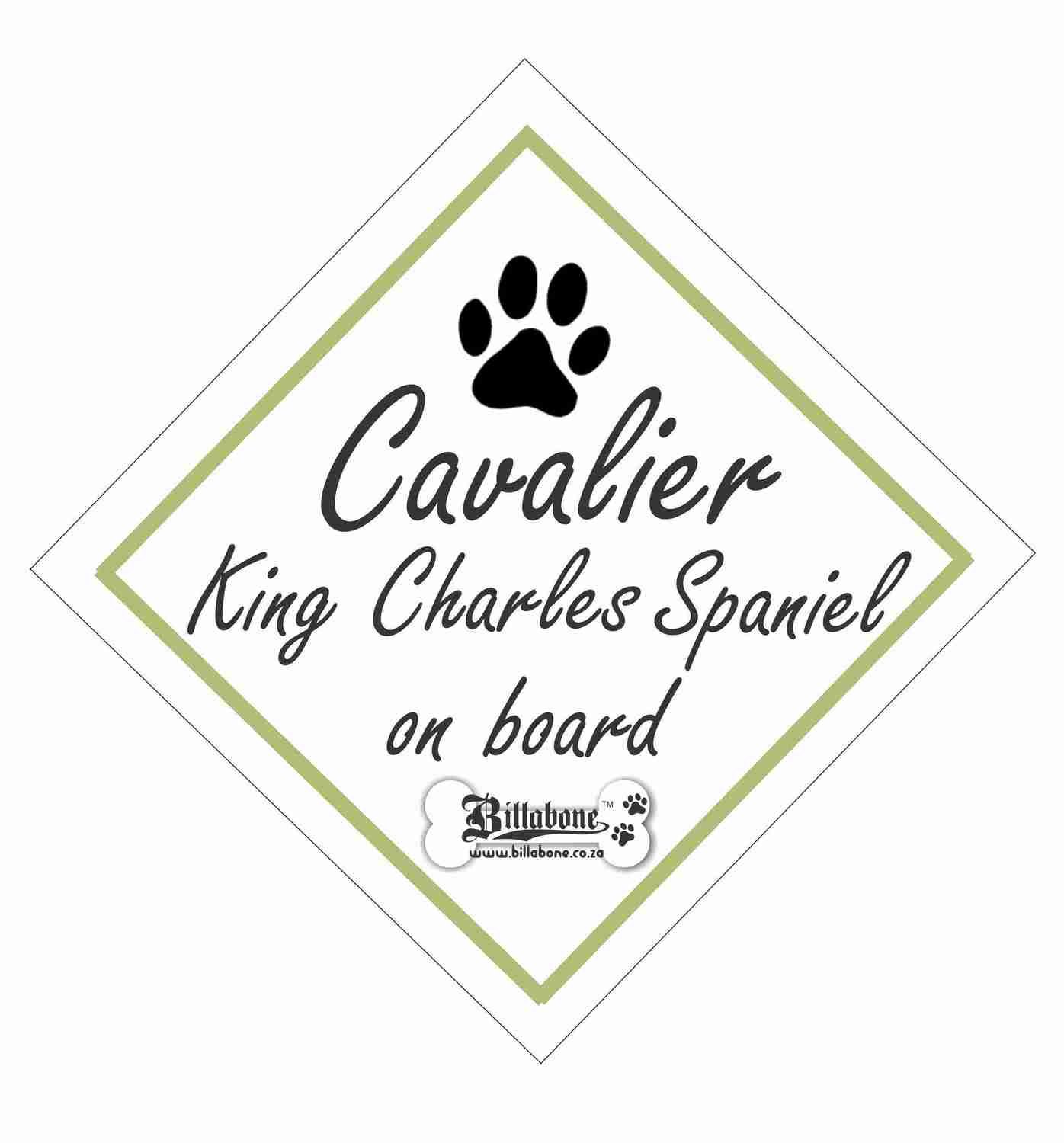 Cavalier King Charles Spaniel On Board Sign or Sticker