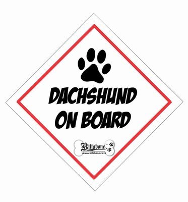 Dachshund On Board Sign or Decal