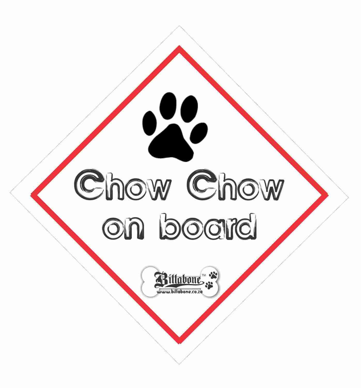 Chow Chow On Board Car Sign or Sticker
