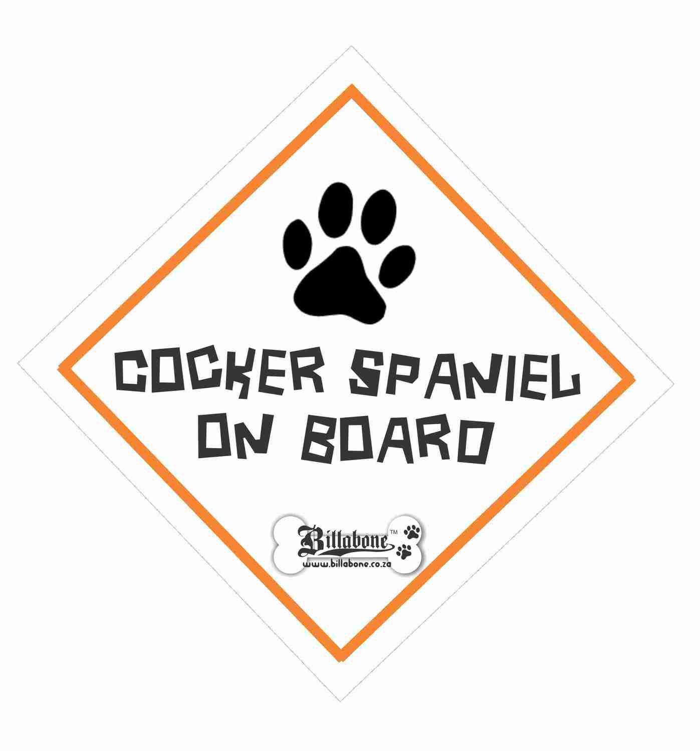 Cocker Spaniel On Board Sign or Sticker