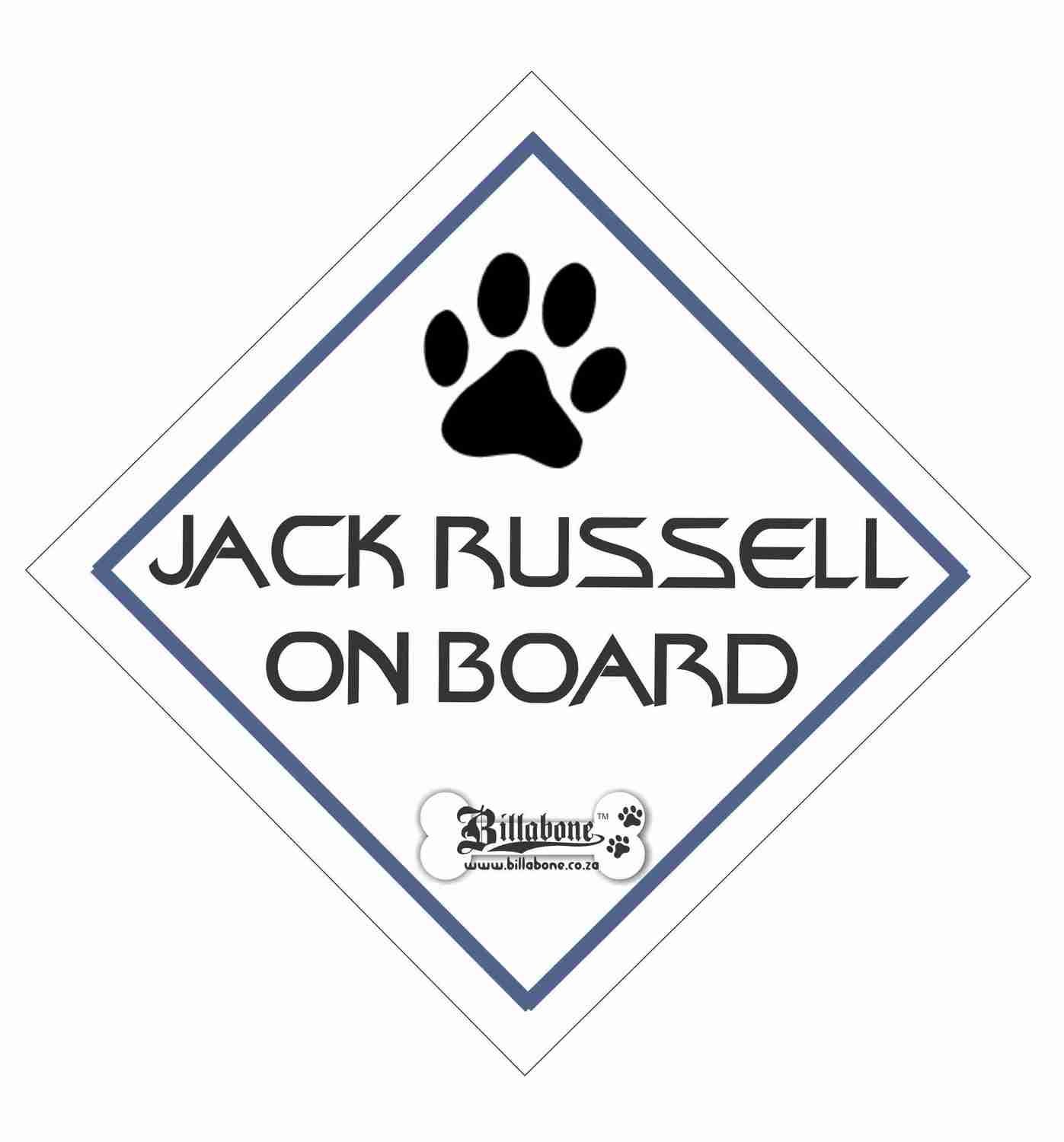 Jack Russell On Board Sign or Sticker