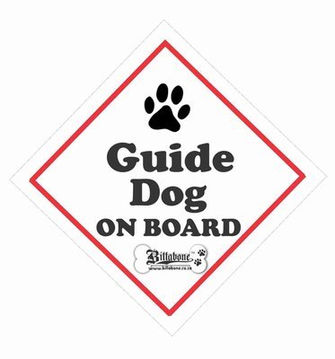 Guide Dog On Board Car Sign or Sticker