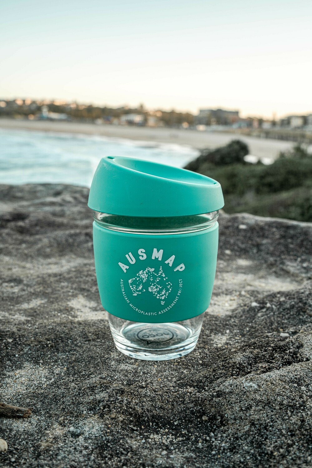 AUSMAP JOCO Reusable Glass Coffee Cup 12oz