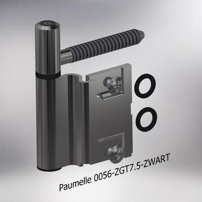 Paumelle 0056 Compleet, Zaagtand schroefdraad, Ring+Dop Zwart