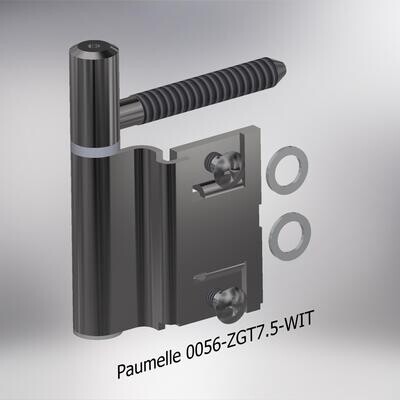 Paumelle 0056 Compleet, Zaagtand schroefdraad, Ring+Dop Wit