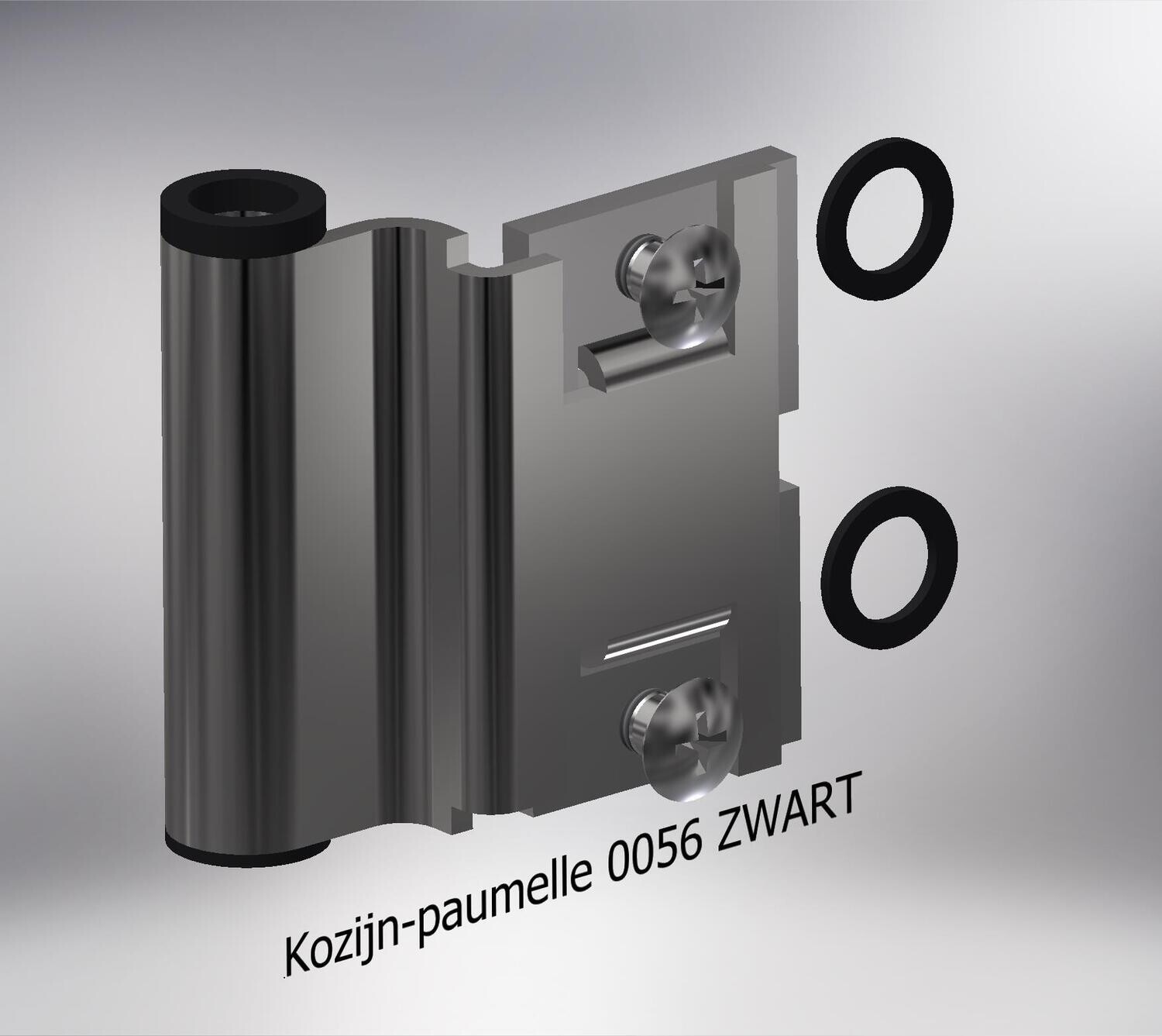 Paumelle 0056 Kozijn-deel, Ring+Dop Zwart
