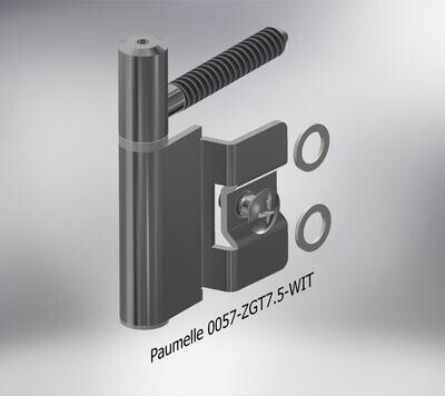 Paumelle 0057 Compleet, Zaagtand schroefdraad, Ring+Dop Wit
