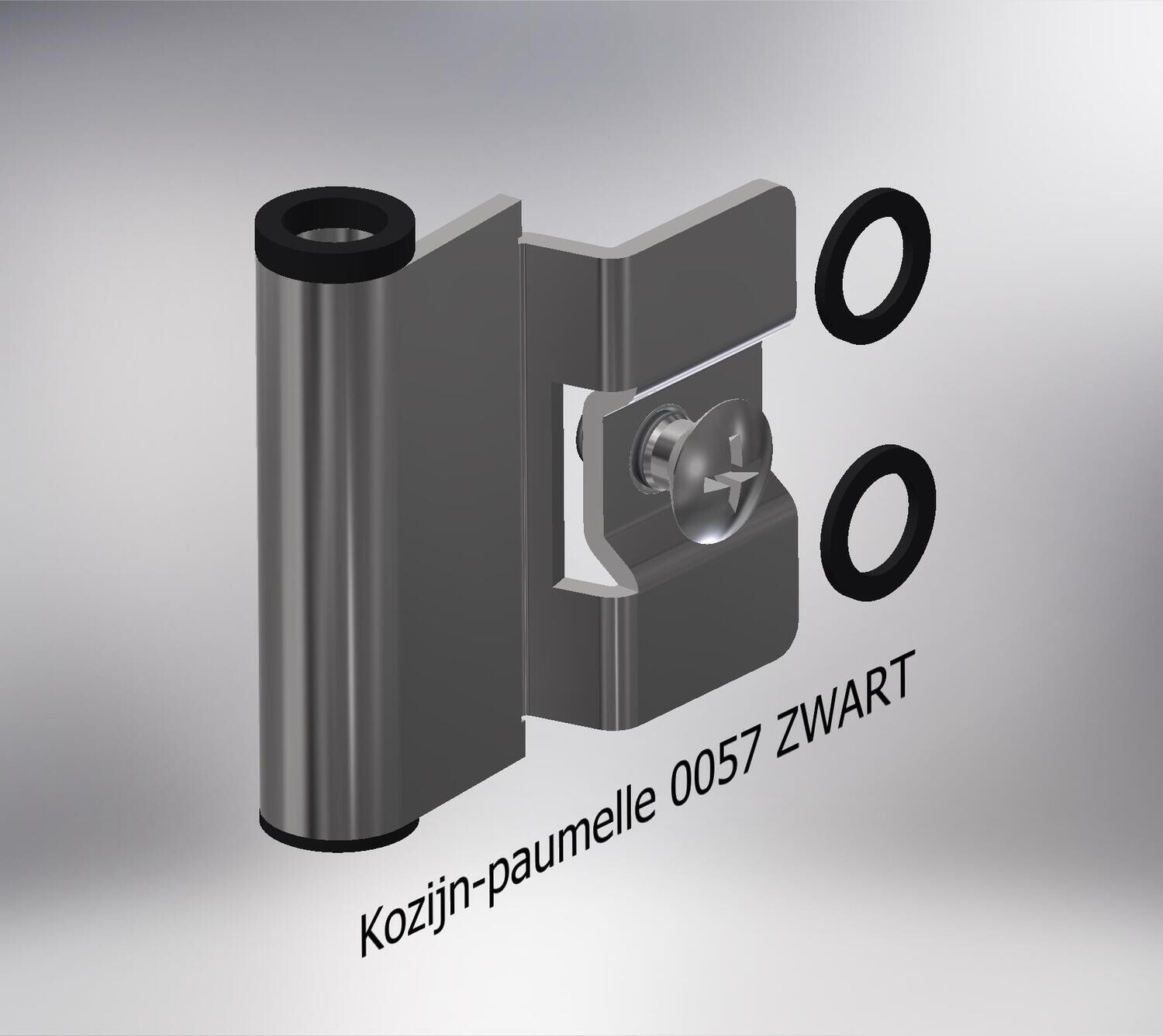 Paumelle 0057 Kozijn-deel, Ring+Dop Zwart
