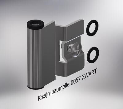 Paumelle 0057 Kozijn-deel, Ring+Dop Zwart