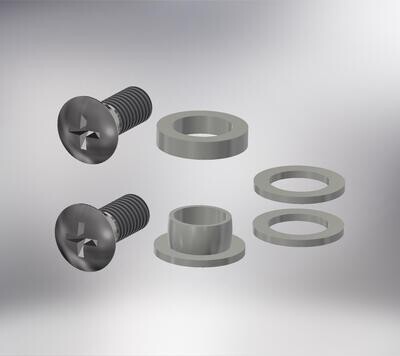 Paumelle 0056 Onderdelen-set, M5x12, Ring+Dop Wit