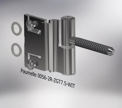 Paumelle 0056-2R Compleet, Zaagtand schroefdraad, Ring+Dop Wit