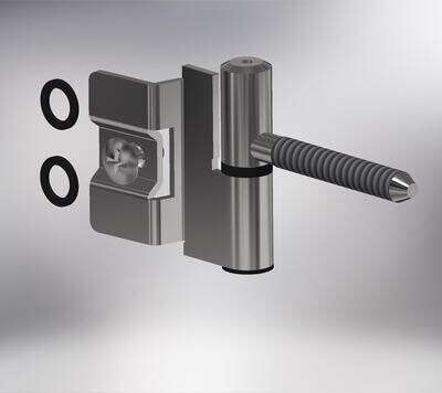 Paumelle 0057-2R Compleet, Zaagtand schroefdraad, Ring+Dop Zwart