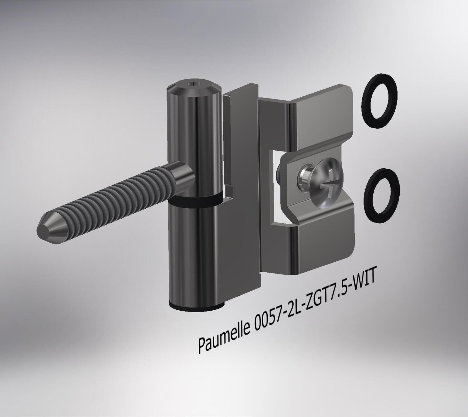 Paumelle 0057-2L Compleet, Zaagtand schroefdraad, Ring+Dop Zwart