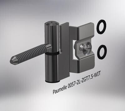 Paumelle 0057-2L Compleet, Zaagtand schroefdraad, Ring+Dop Zwart