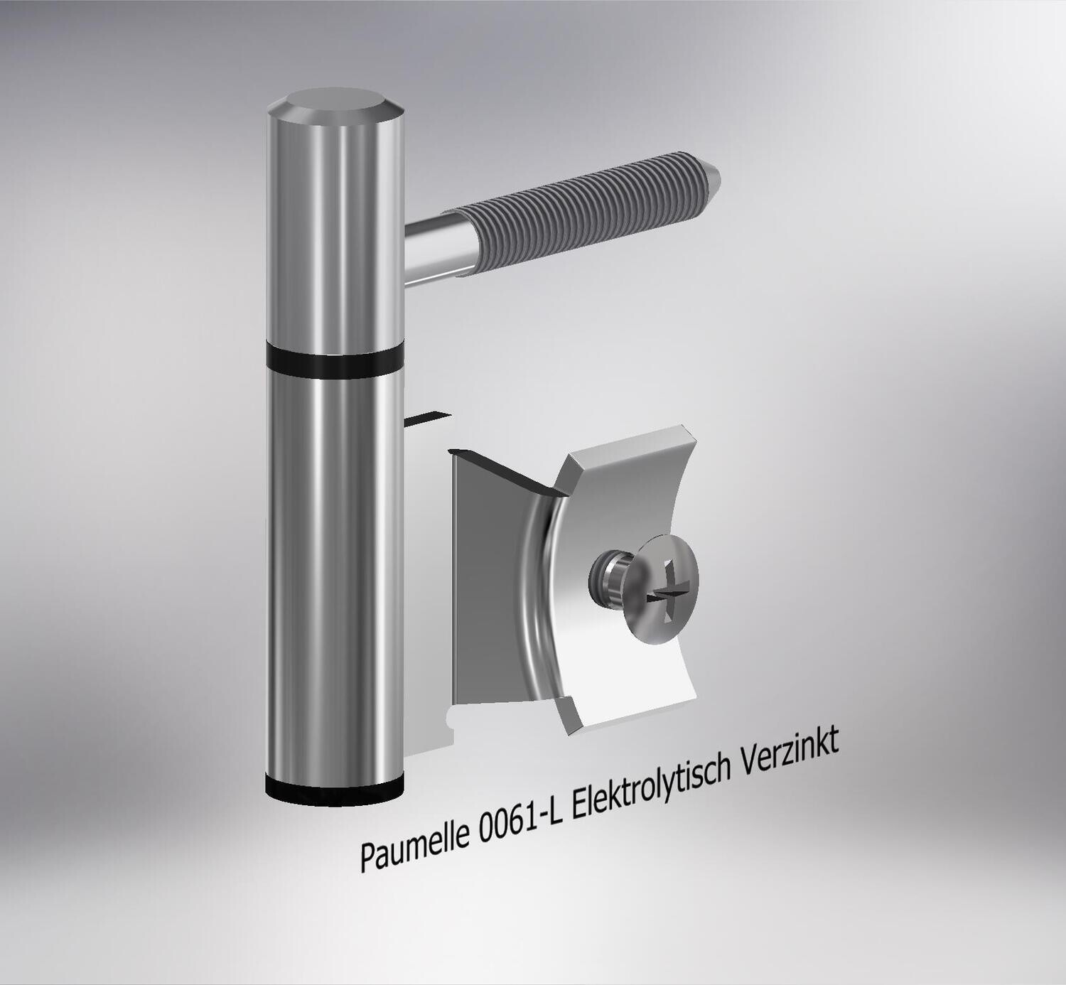 Paumelle 0061-L Compleet, M7, Ring+Dop Zwart, Verzinkt