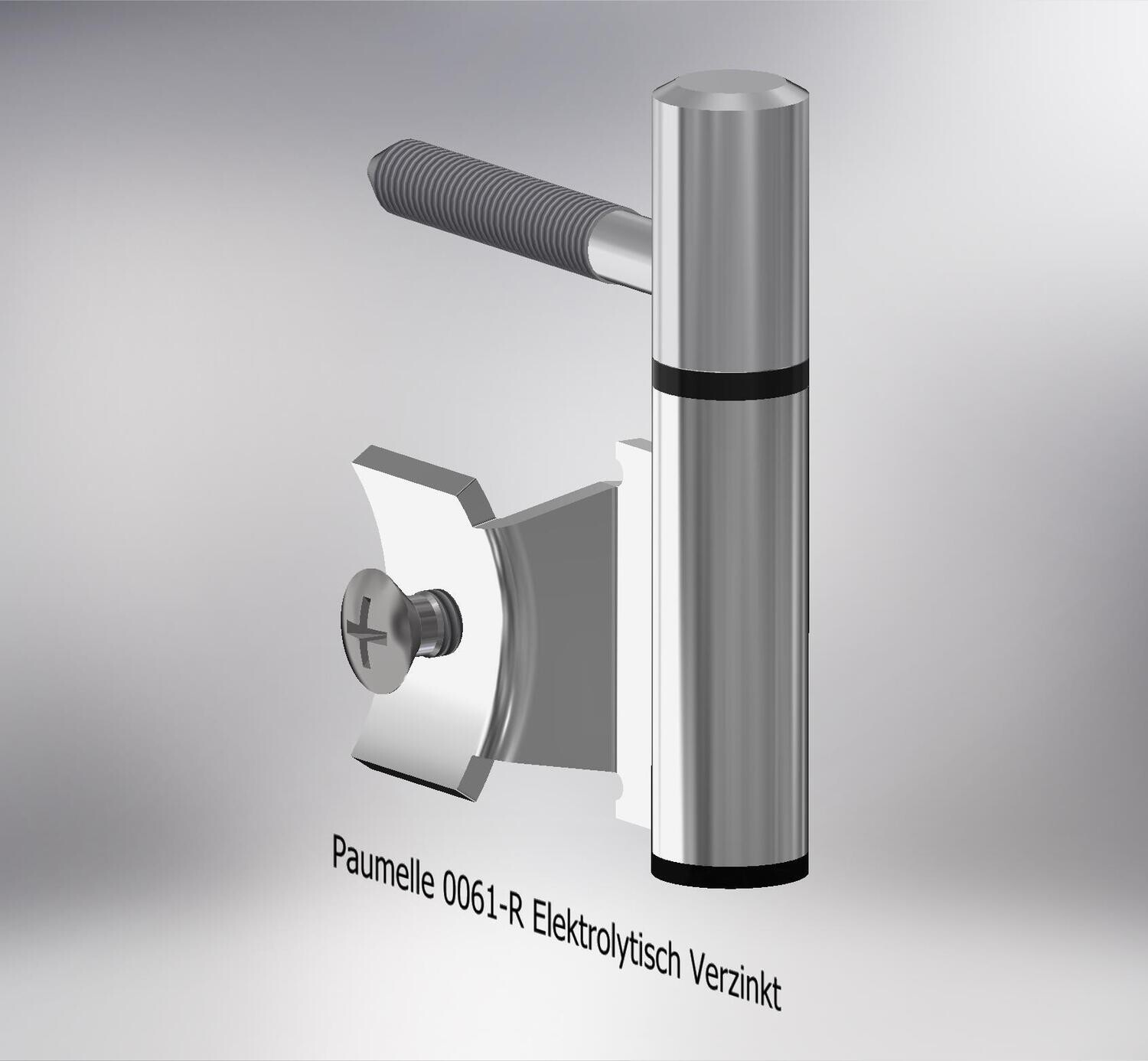 Paumelle 0061-R Compleet, M7, Ring+Dop Zwart, Verzinkt