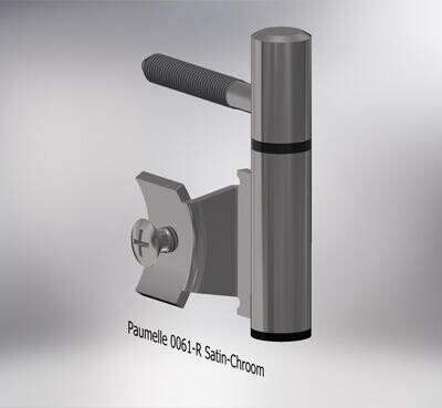 Paumelle 0061-R Compleet, M7, Ring+Dop Zwart, Satin-Chroom
