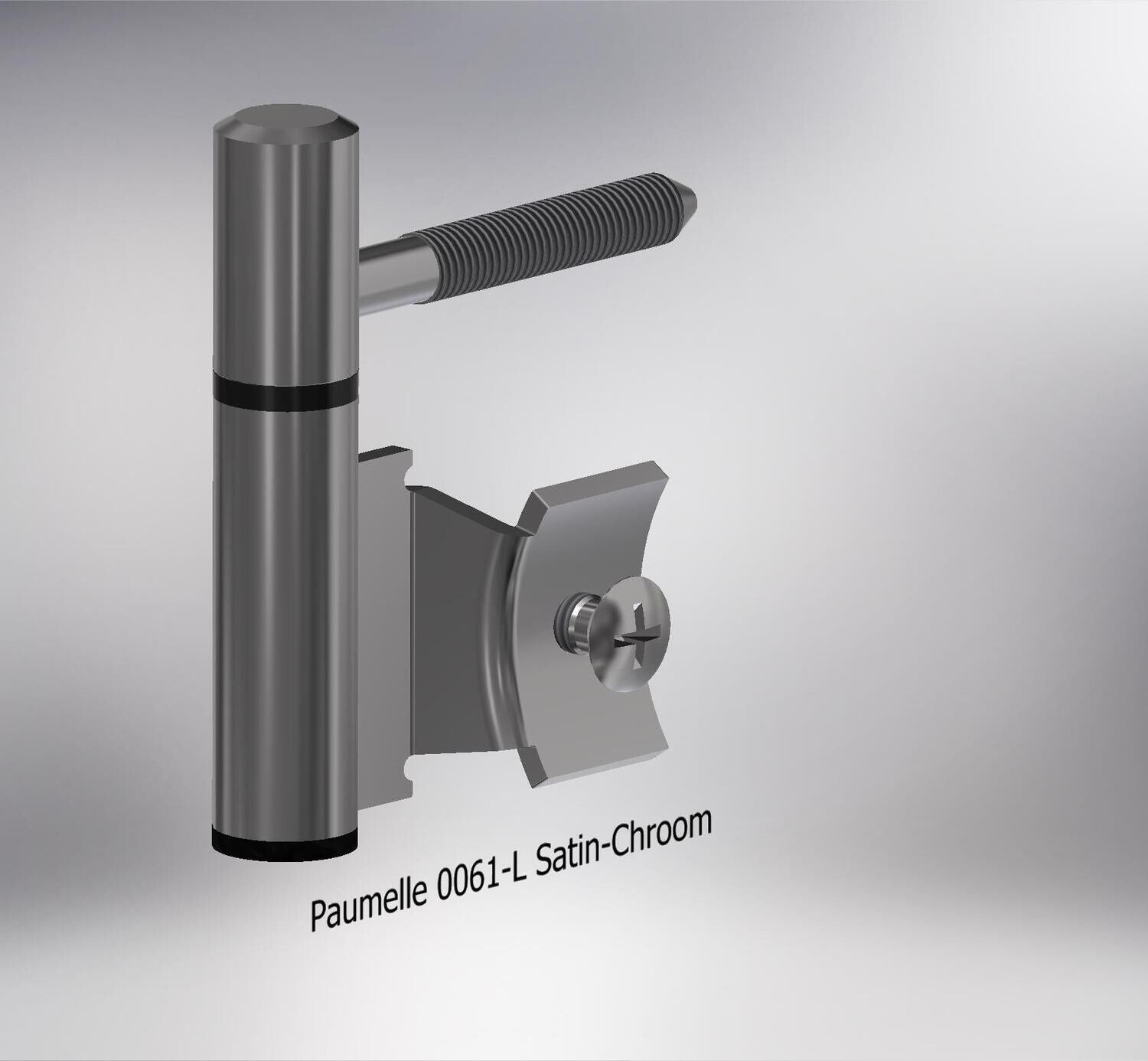 Paumelle 0061-L Compleet, M7, Ring+Dop Zwart, Satin-Chroom