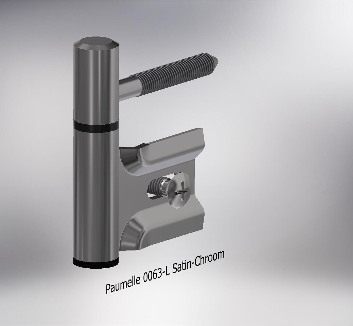 Paumelle 0063-L Compleet, M7, Ring+Dop Zwart, Satin-Chroom