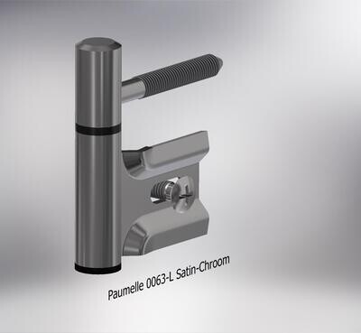 Paumelle 0063-L Compleet, M7, Ring+Dop Zwart, Satin-Chroom