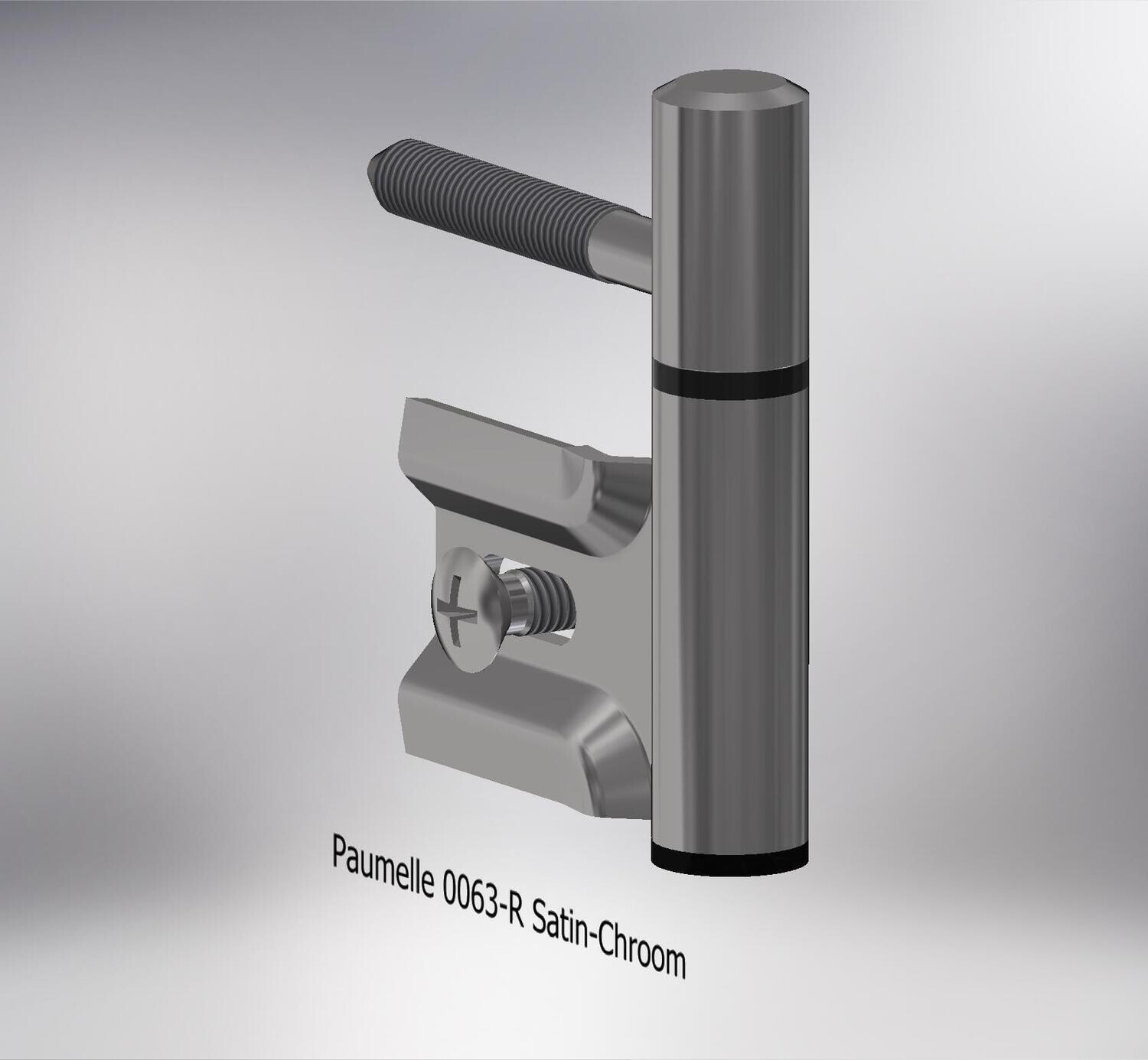 Paumelle 0063-R Compleet, M7, Ring+Dop Zwart, Satin-Chroom