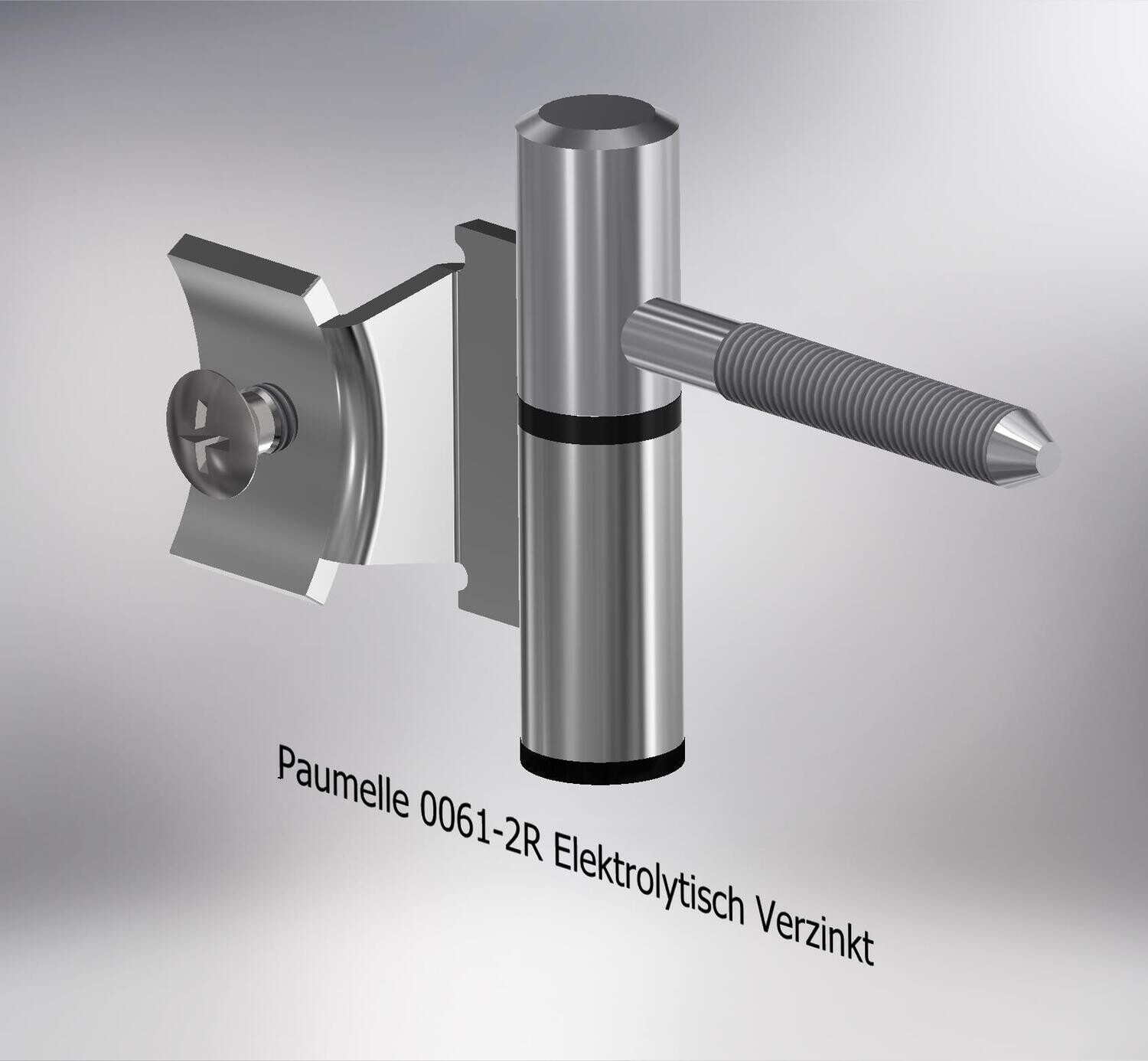 Paumelle 0061-2R Compleet, M7, Ring+Dop Zwart, Verzinkt