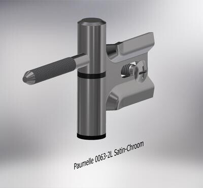 Paumelle 0063-2L Compleet, M7, Ring+Dop Zwart, Satin-Chroom