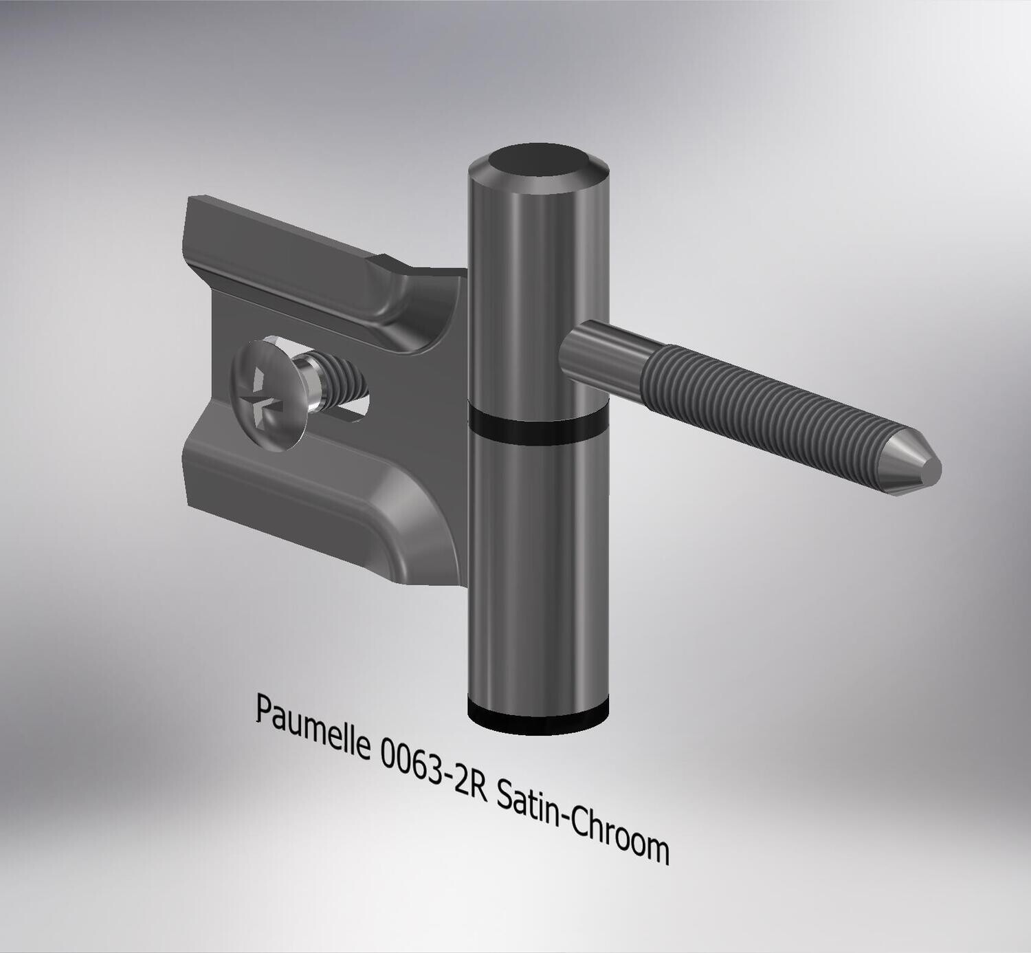 Paumelle 0063-2R Compleet, M7, Ring+Dop Zwart, Satin Chroom