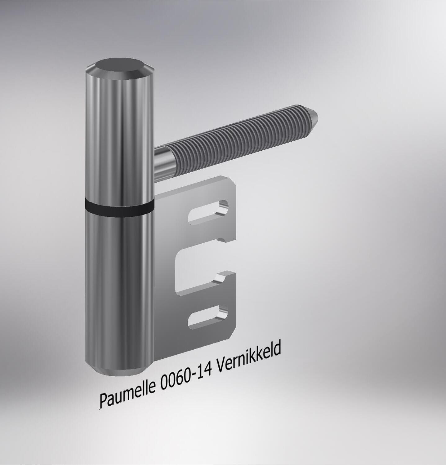 Paumelle 0060-14 Compleet, M7, Ring zwart, Vernikkeld