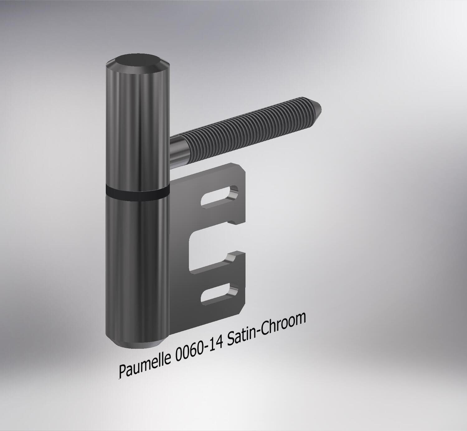 Paumelle 0060-14 Compleet, M7, Ring zwart, Satin-Chroom