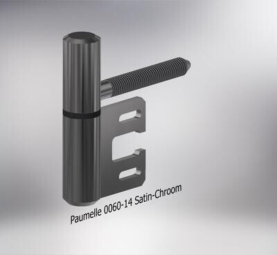 Paumelle 0060-14 Compleet, M7, Ring zwart, Satin-Chroom