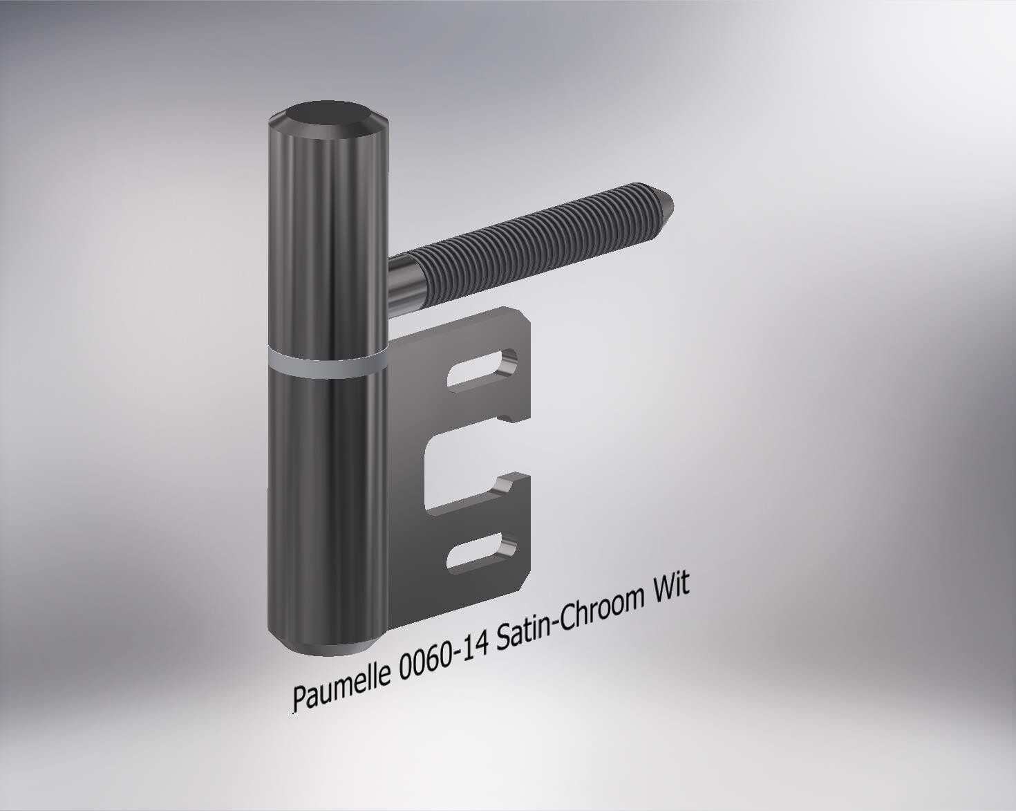 Paumelle 0060-14 Compleet, M7, Ring wit, Satin-Chroom