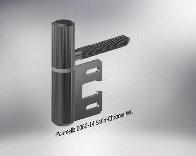 Paumelle 0060-14 Compleet, M7, Ring wit, Satin-Chroom