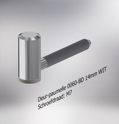 Paumelle 0060 Deur-deel 14mm, M7 schroefdraad, Ring Wit