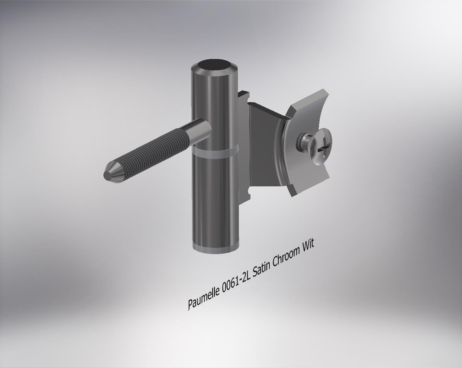 Paumelle 0061-2L Compleet, M7, Ring+Dop Wit, Satin-Chroom